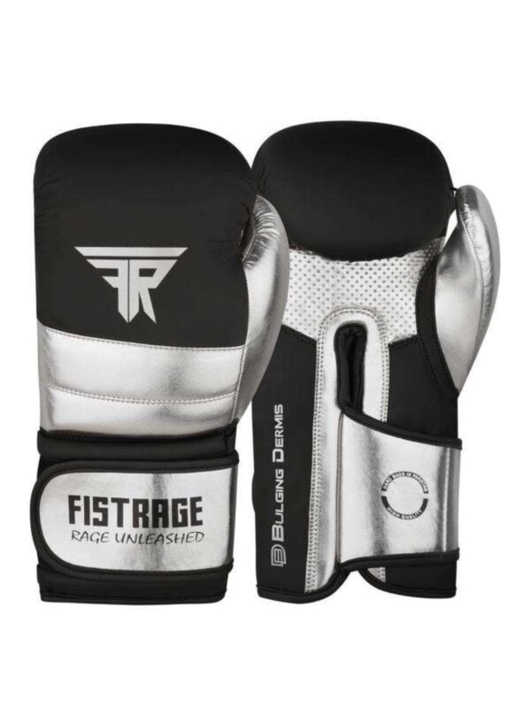 FISTRAGE Boxing Gloves Metallic Leather MMA Training Muay Thai Kick Boxing Sparring Heavy Bag Workout Glove Mitts for Men & Women
