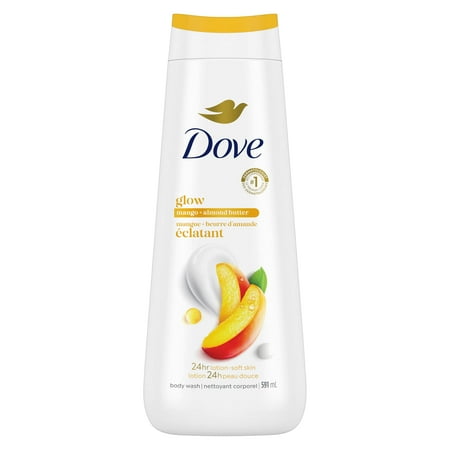 Dove Body Wash Glow Mango & Almond Butter 24hr Moisturizing Skin Cleanser for Lotion-Soft Skin, 591mL