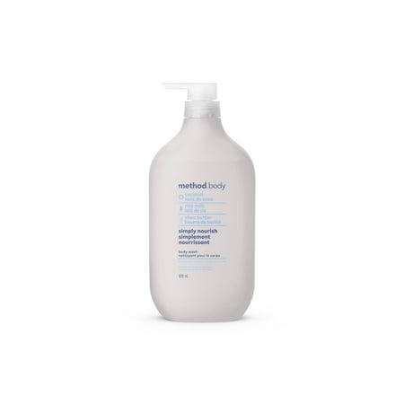 Method Simply Nourish Body Wash, Relaxing Shower Gel and Body Soap Formulated with Coconut, Rice Milk, and Shea Butter, 828 ml
