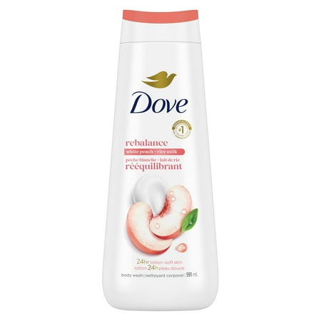 Dove Body Wash White Peach & Rice Milk 24hr Moisturizing Skin Cleanser for Lotion-Soft Skin, 591mL